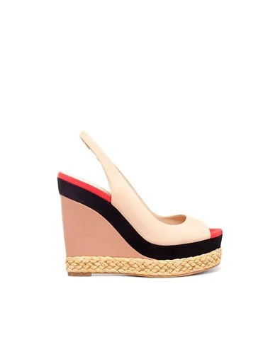 Zara Peep-Toe Espadrille Platform Wedges