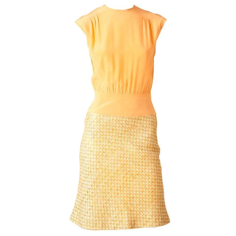 Chanel Silk and Tweed Dress
