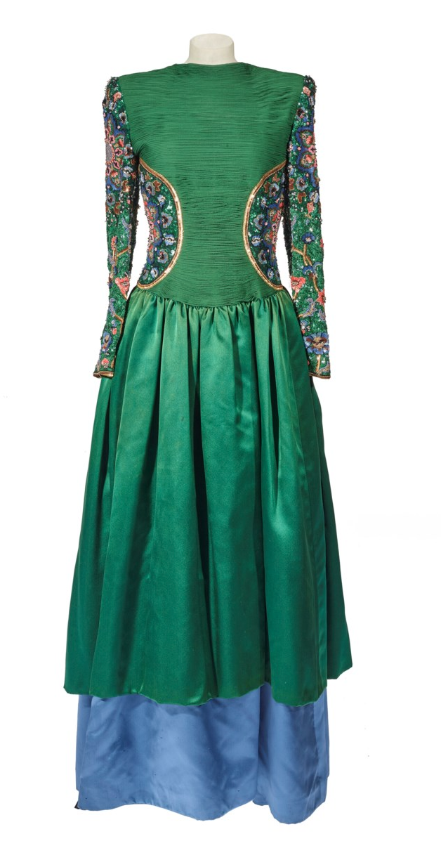 Valentino HC Embroidered Satin and Chiffon Gown