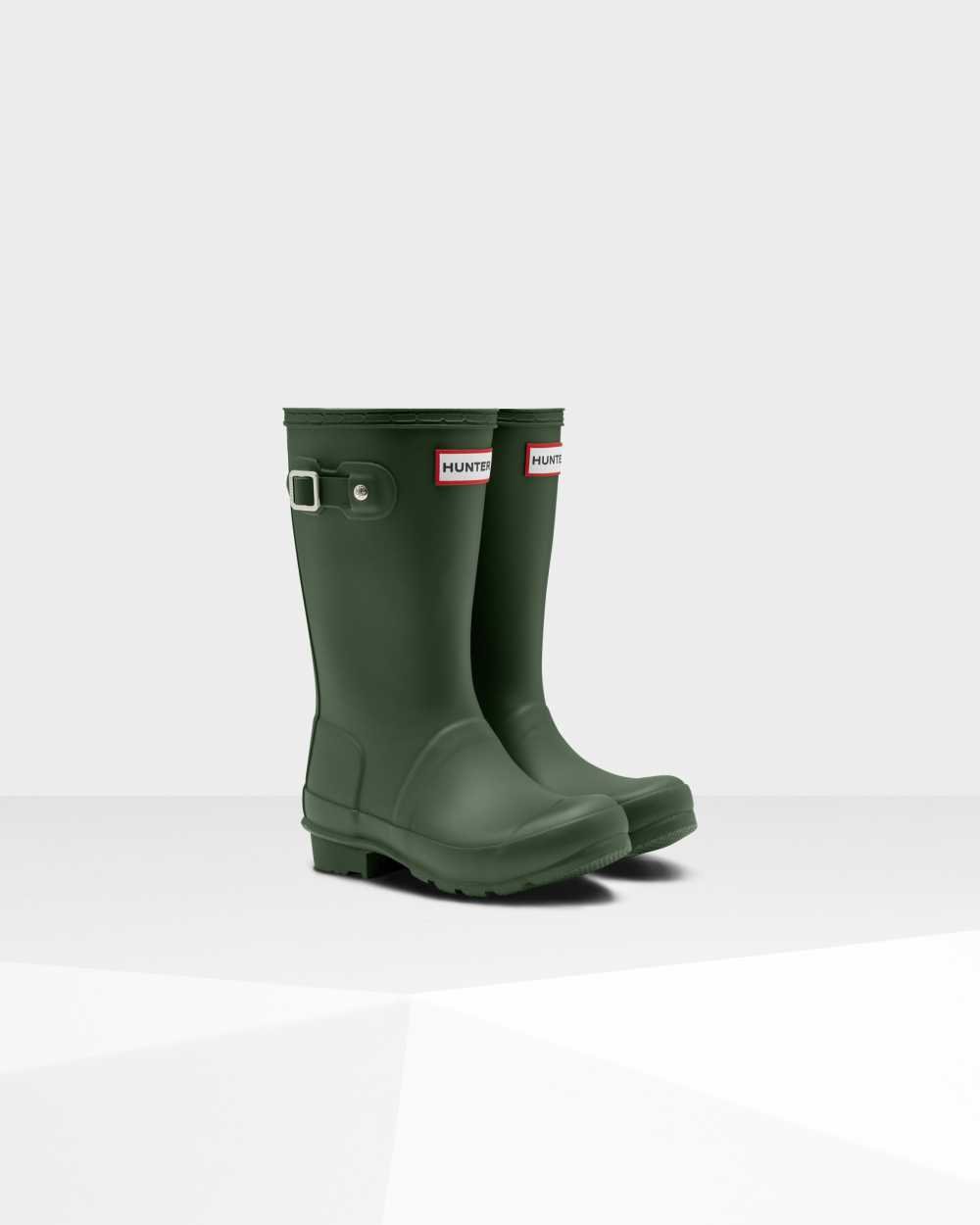 Hunter Original Big Kids Rain Wellies in Hunter Green.jpg