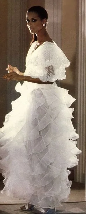 Valentino HC Plumetis and Ruffle Gown