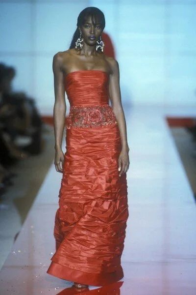 Valentino HC Beaded Waist Long Sleeve Gown