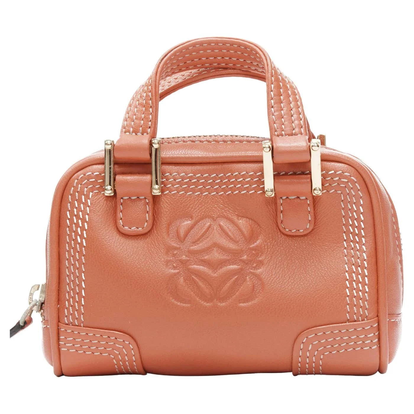 Loewe Macro Mini Amazona Bag in Orange Leather