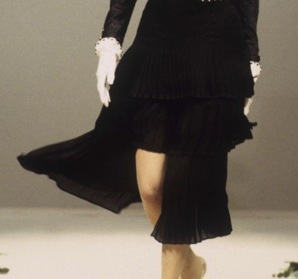 Valentino HC Black Tiered Pleated Skirt