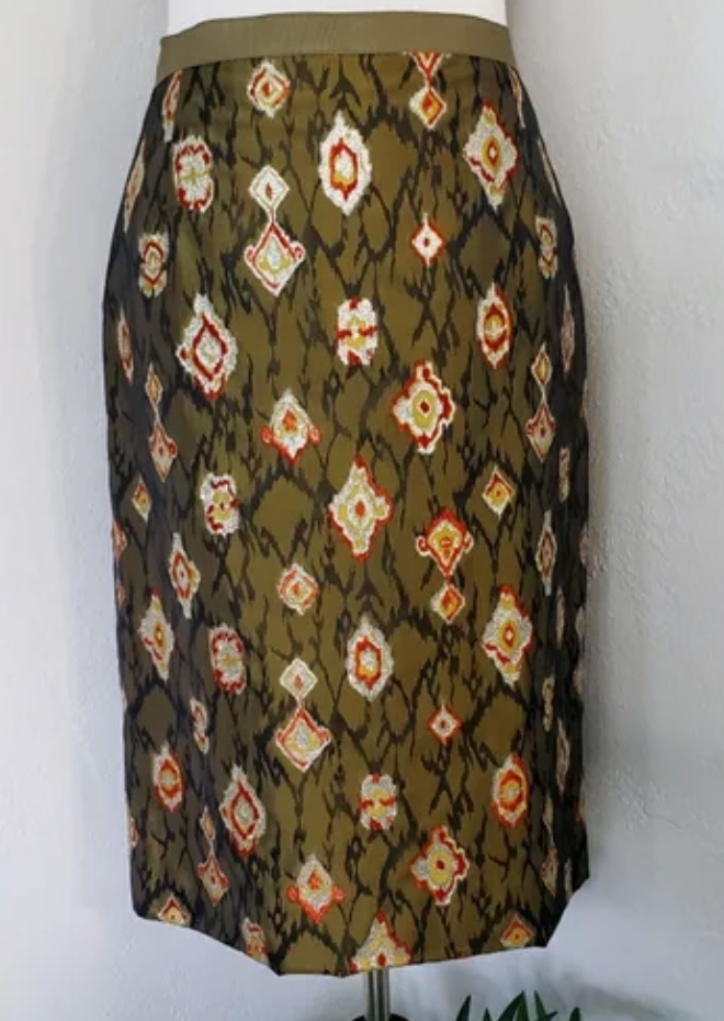 Oscar de la Renta Printed Brocade Skirt
