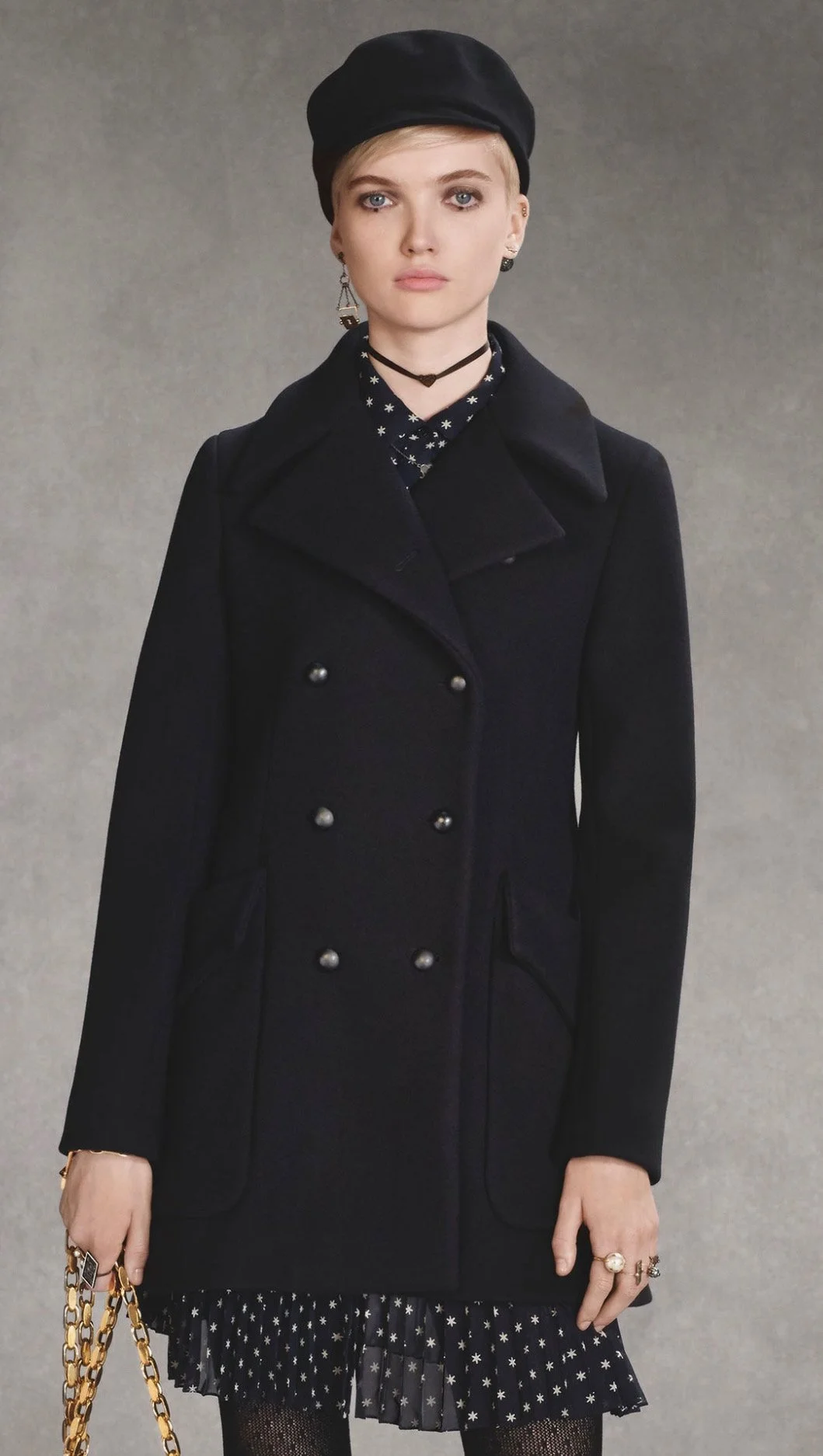 Christian Dior Double Breasted Coat with Large Pockets