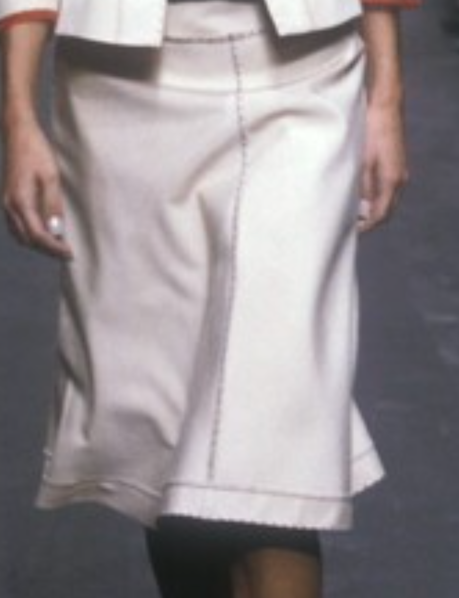 Alberta Ferretti Stitch Detail Skirt in White