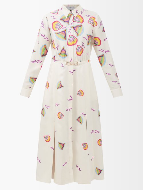 Gabriela Hearst Mariano Lotus-Print Shirt Dress