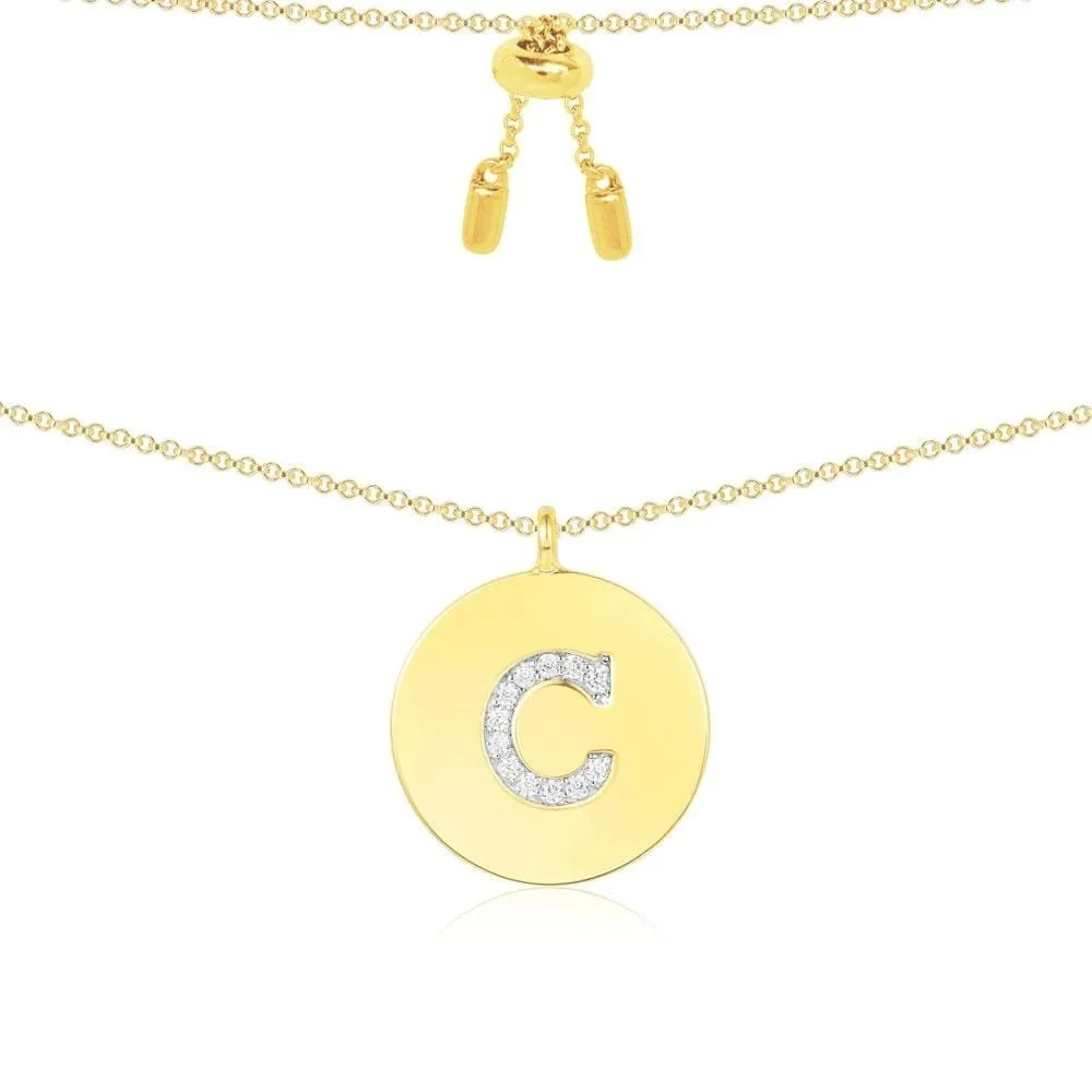 APM Monaco Alphabet Adjustable Necklace in Gold