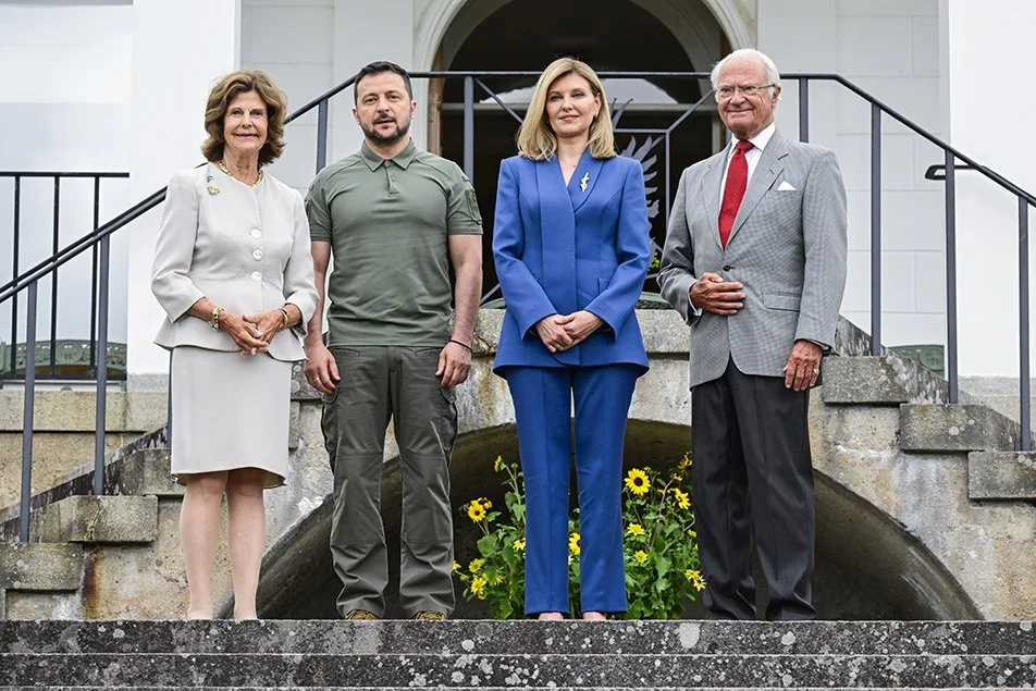 King Carl Gustaf and Queen Silvia meet Ukrainian Presidential Couple