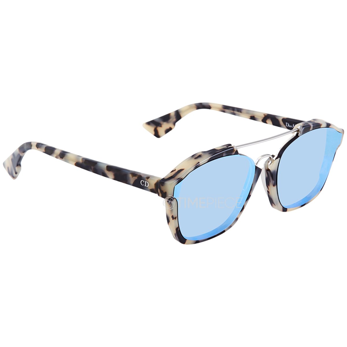 Christian Dior Abstract Sunglasses in Grey Tortoiseshell with Mirrored Lens.jpg