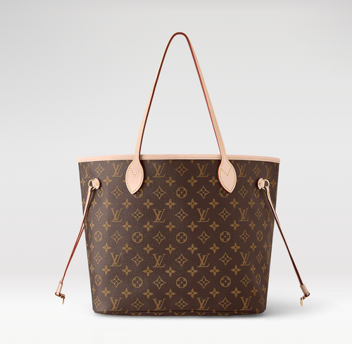 Louis Vuitton Neverfull MM Tote Bag in Beige Monogram Canvas.png
