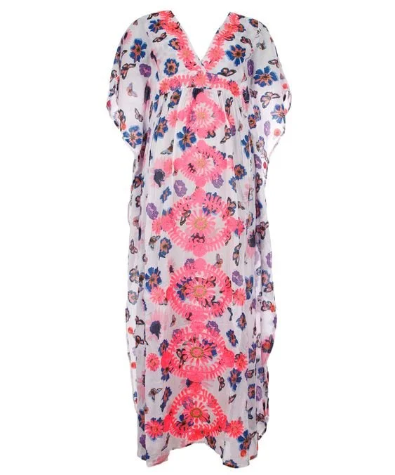 Agencies Turquoise White and Blue Caftan