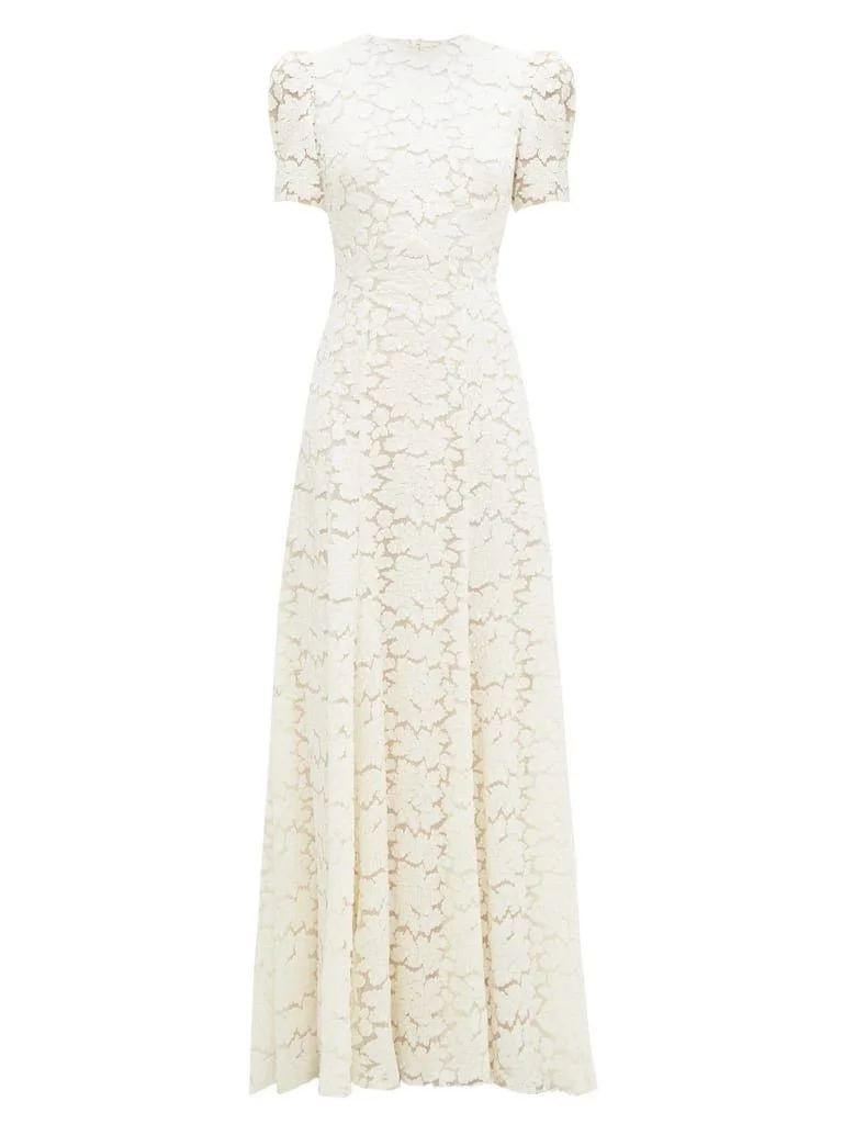 The Vampire's Wife Flower Pattern Velvet Taffeta Gown