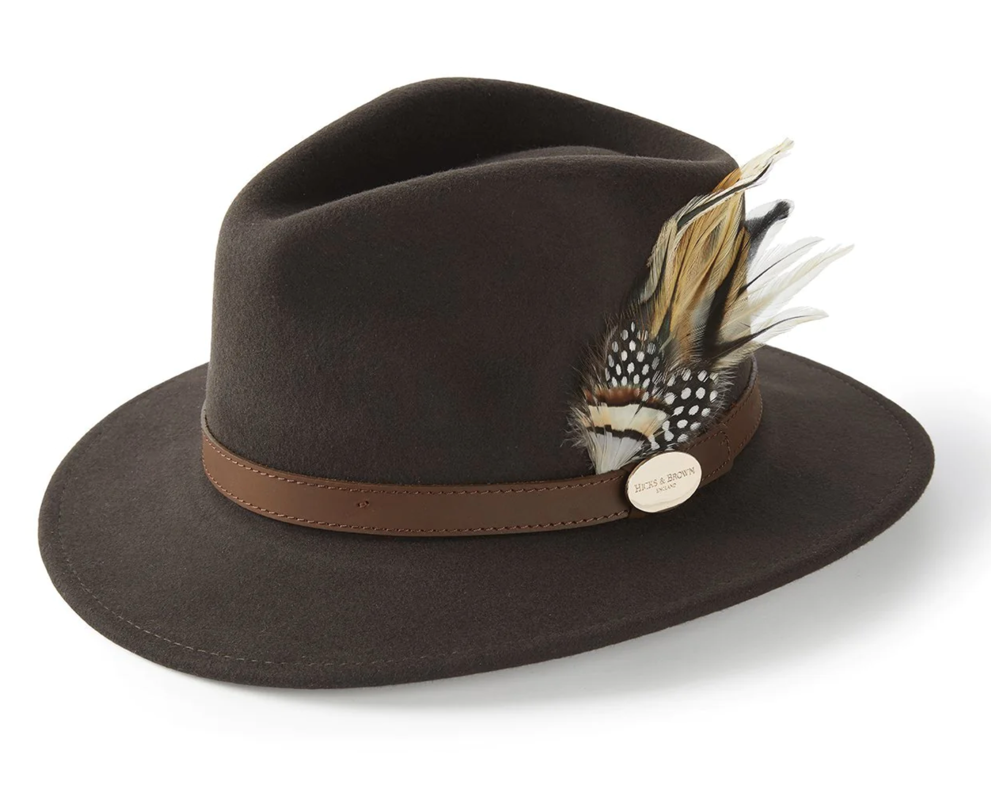 Hicks &amp; Brown Suffolk Fedora in Dark Brown