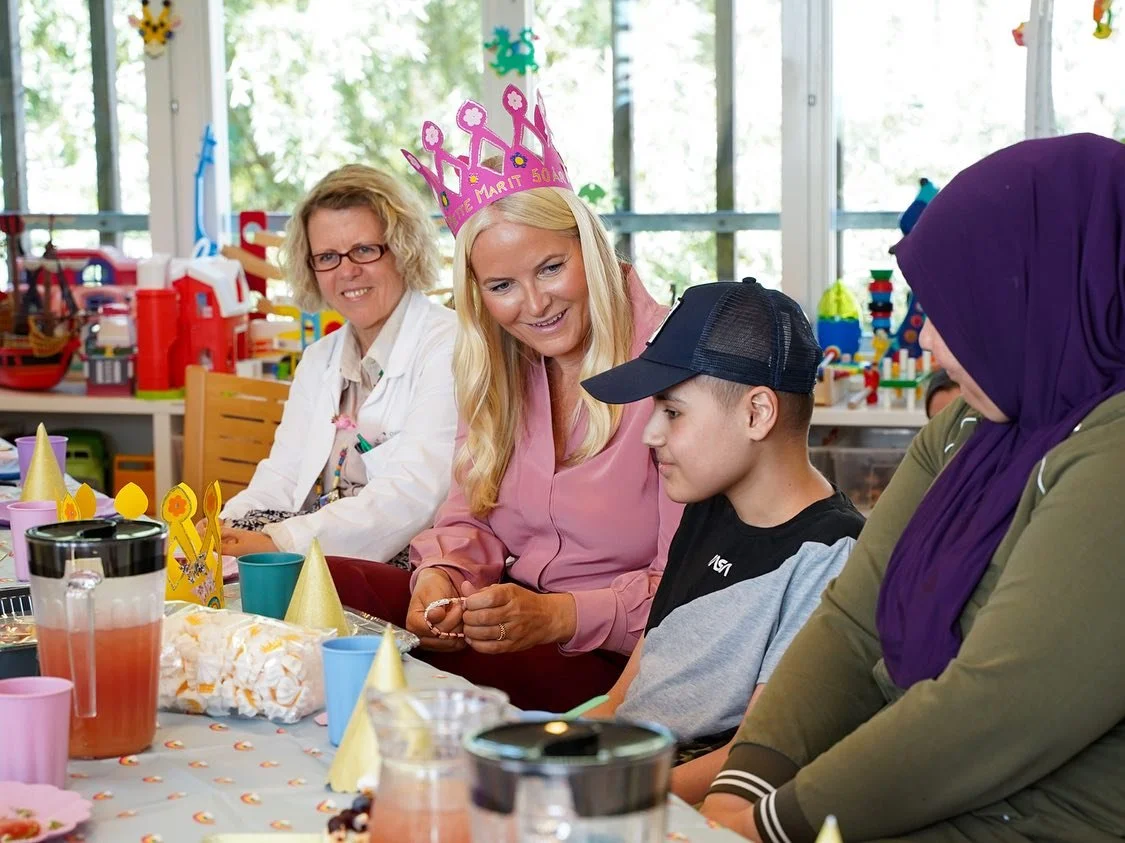 Crown Princess Mette-Marit visits Children's Department for Cancer and Blood Diseases