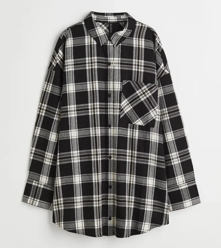 H&amp;M Oversized Flannel Shirt