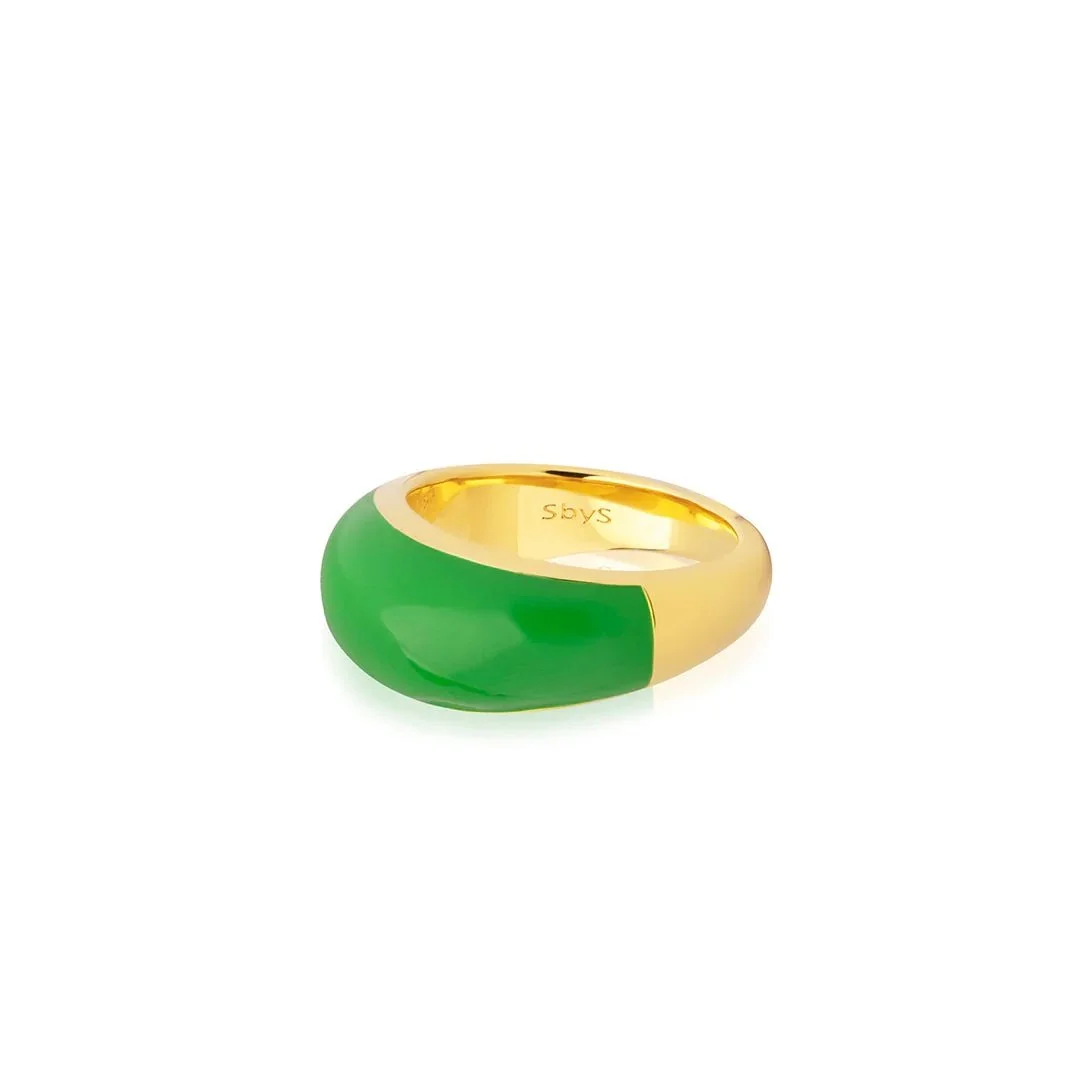 Sophie by Sophie Enamel Bold Ring in Green