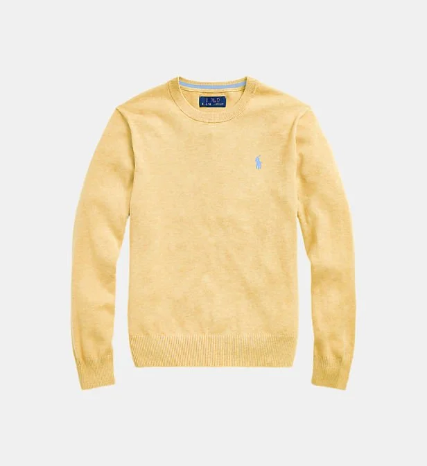Polo Ralph Lauren Cotton Crewneck Jumper in Yellow