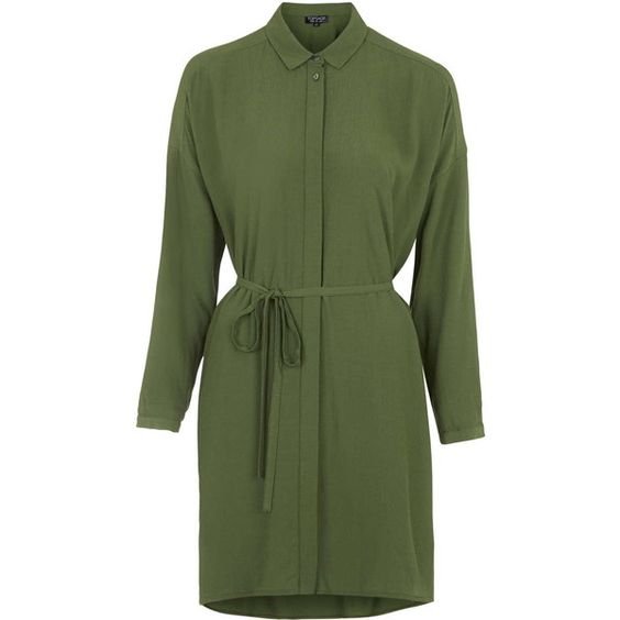 Topshop Self-Tie Shirt Dress in Khaki.jpg