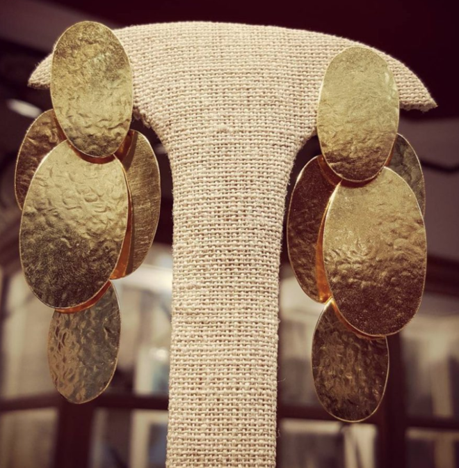 Hervé Van der Straeten Gold Dangling Earrings