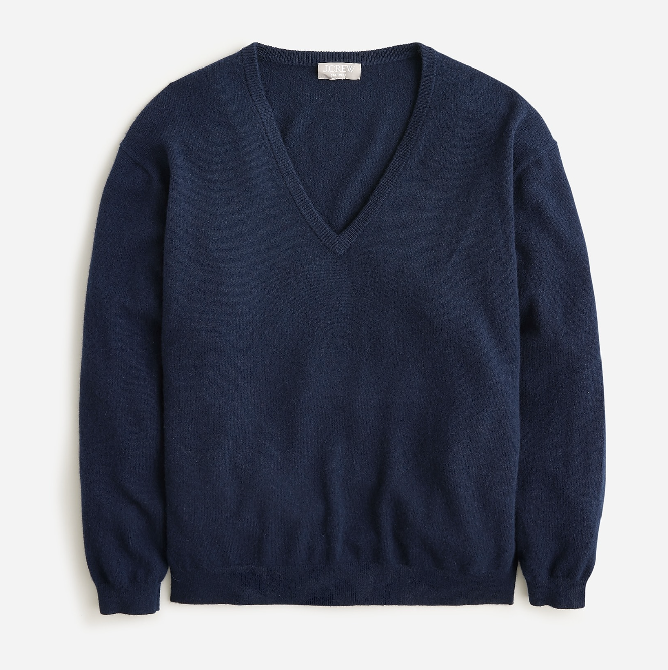 J.Crew Cashmere Relaxed V-Neck Sweater in Navy