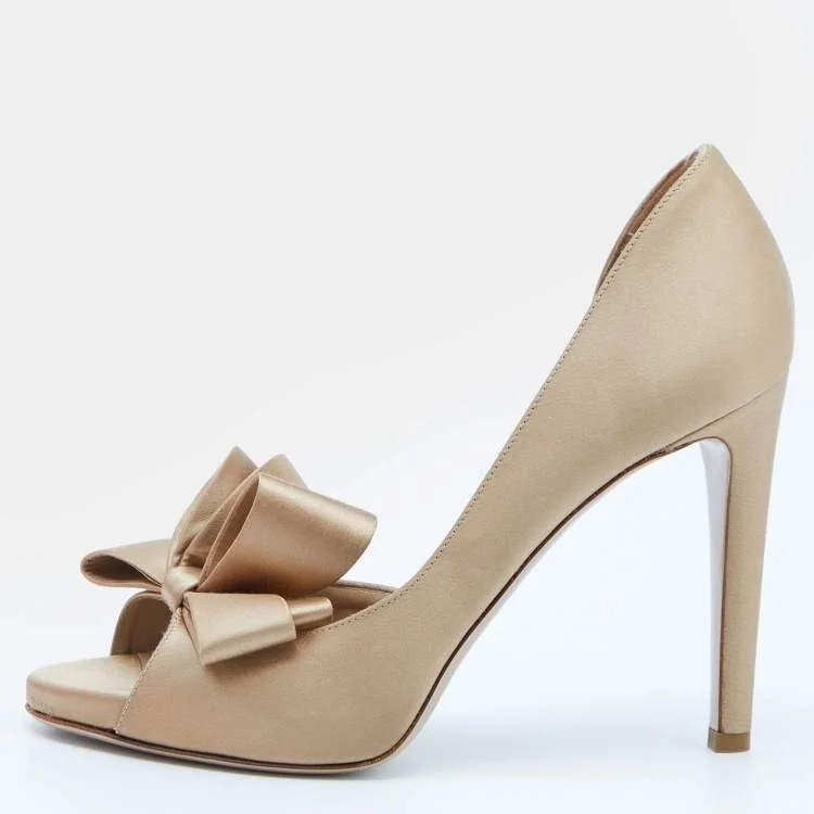 Valentino Satin Bow D'orsay Pumps