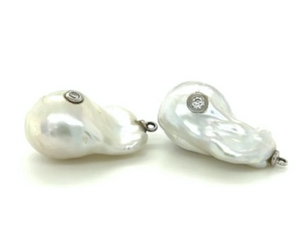 LWL Jewelry Pearl and Diamond Drop Earrings
