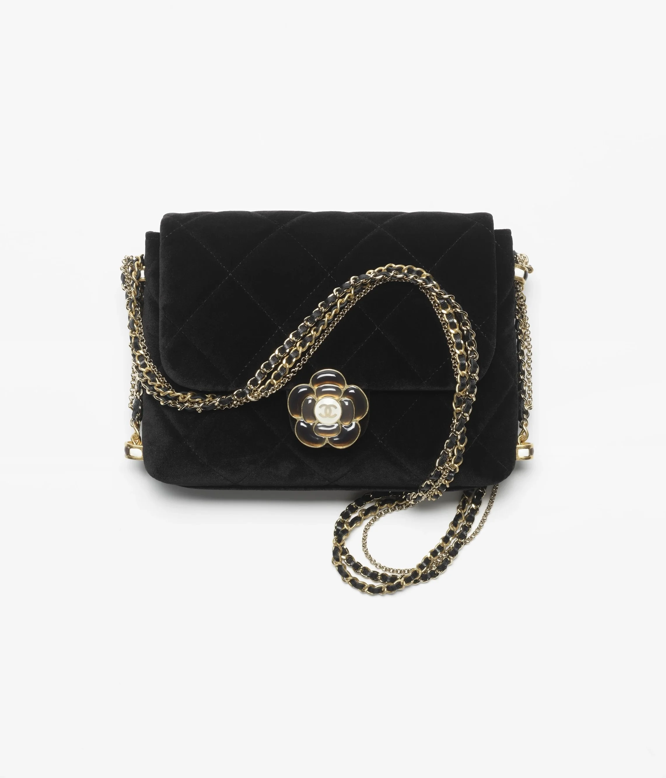 Chanel Velvet Mini Flap Bag with Flower Clasp