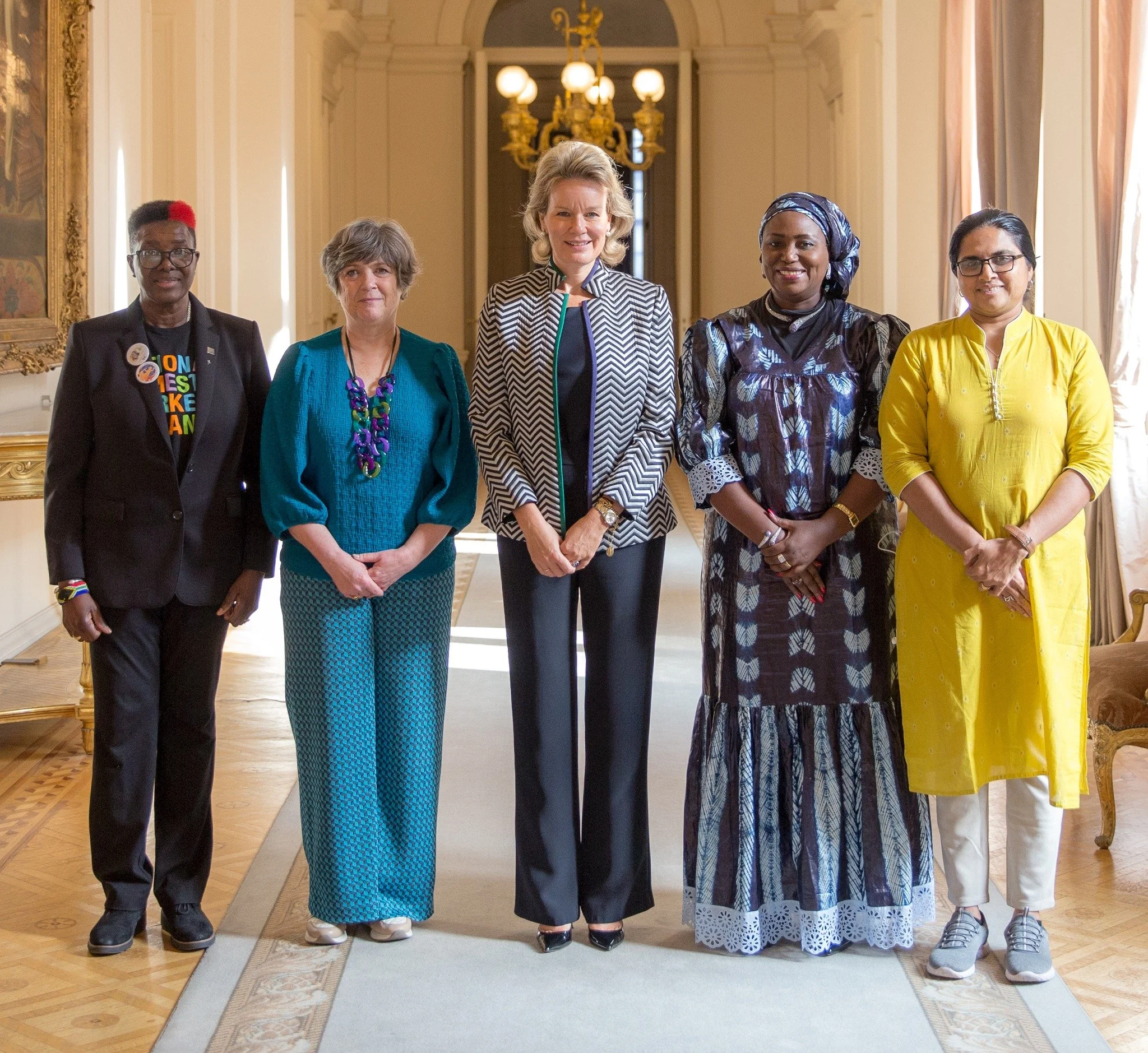 Queen Mathilde meets members of the International Domestic Workers Federation