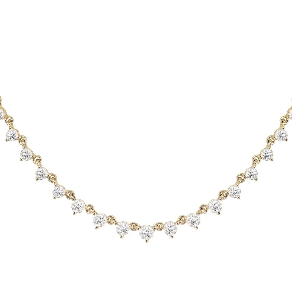 Luna Skye Three Prong Diamond Choker Necklace