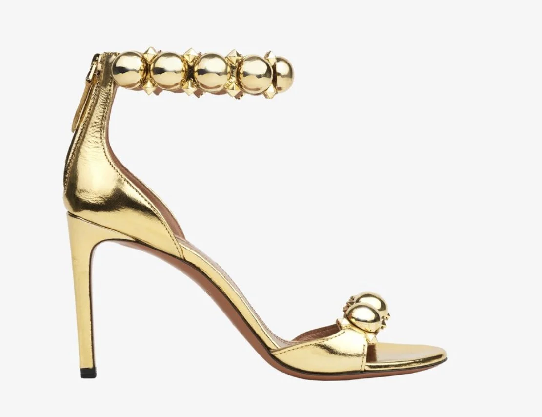 Alaïa Bombe Sandals in Metallic Goatskin