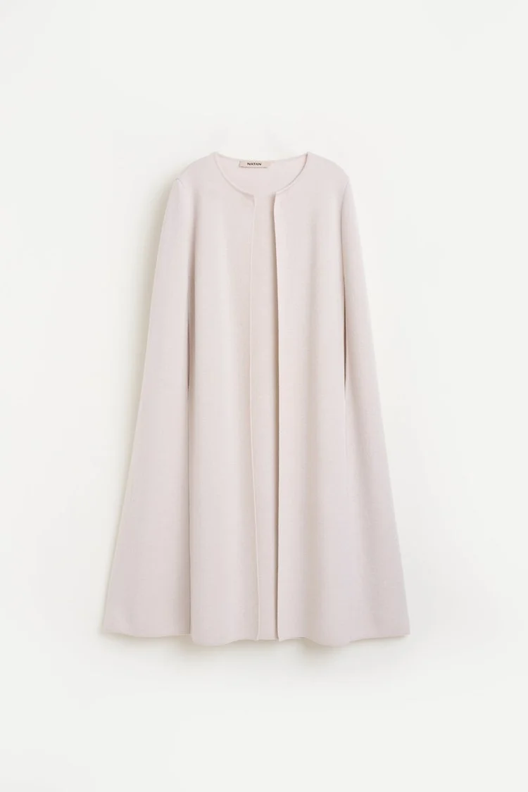 Natan Couture x Alicia Audrey Lexie Cashmere and Wool Cape in Red