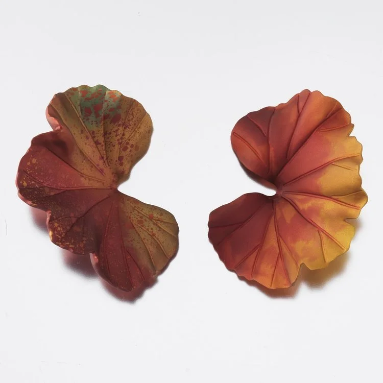 JAR Geranium Leaf Clip-On Earrings in Autumn