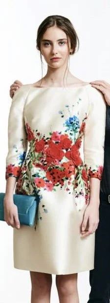 Natan Couture Floral Sheath Dress