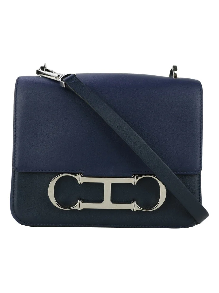 Carolina Herrera Initials Insignia Satchel in Navy