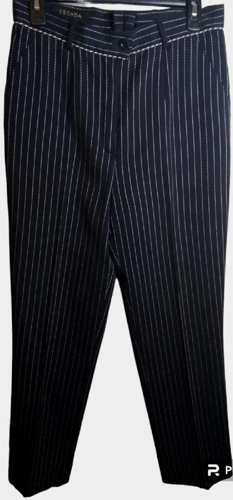 Escada Pinstriped Navy Trousers