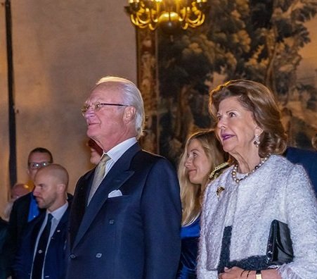 King Carl Gustaf and Queen Silvia attend jubilee concert in Uppsala Castle