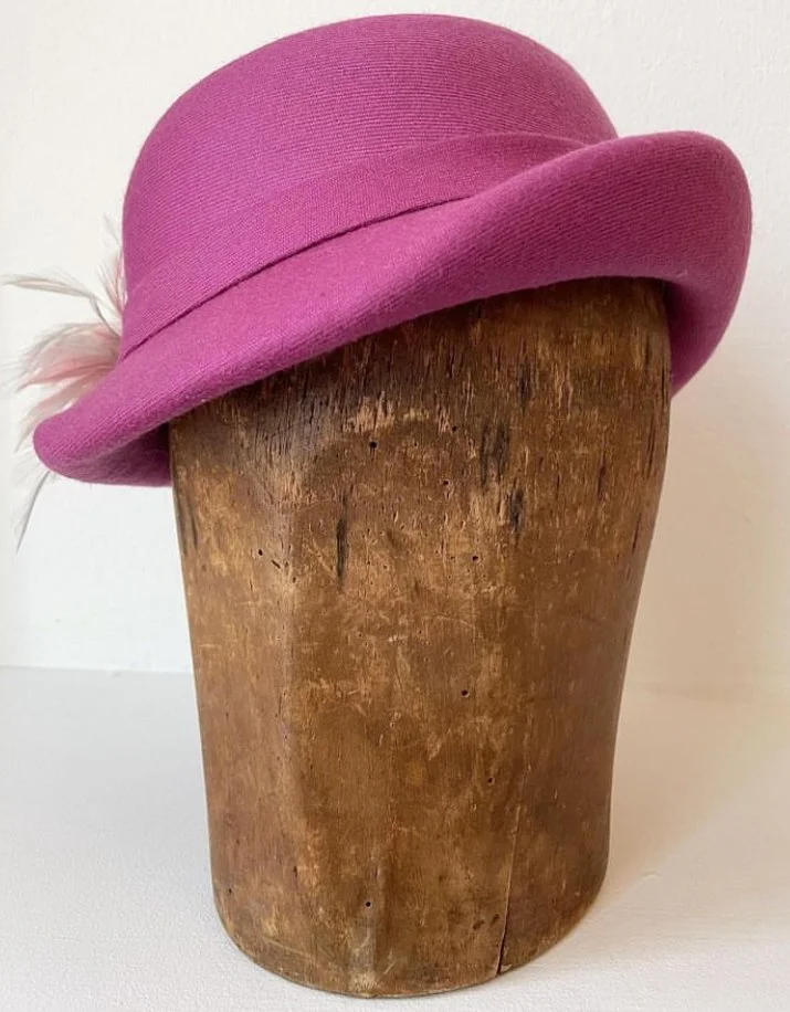 Mathilde Førster Fuchsia Hat with Feathers
