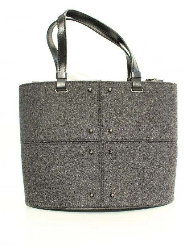 Tod's Studded Wool Top-Handle Bag