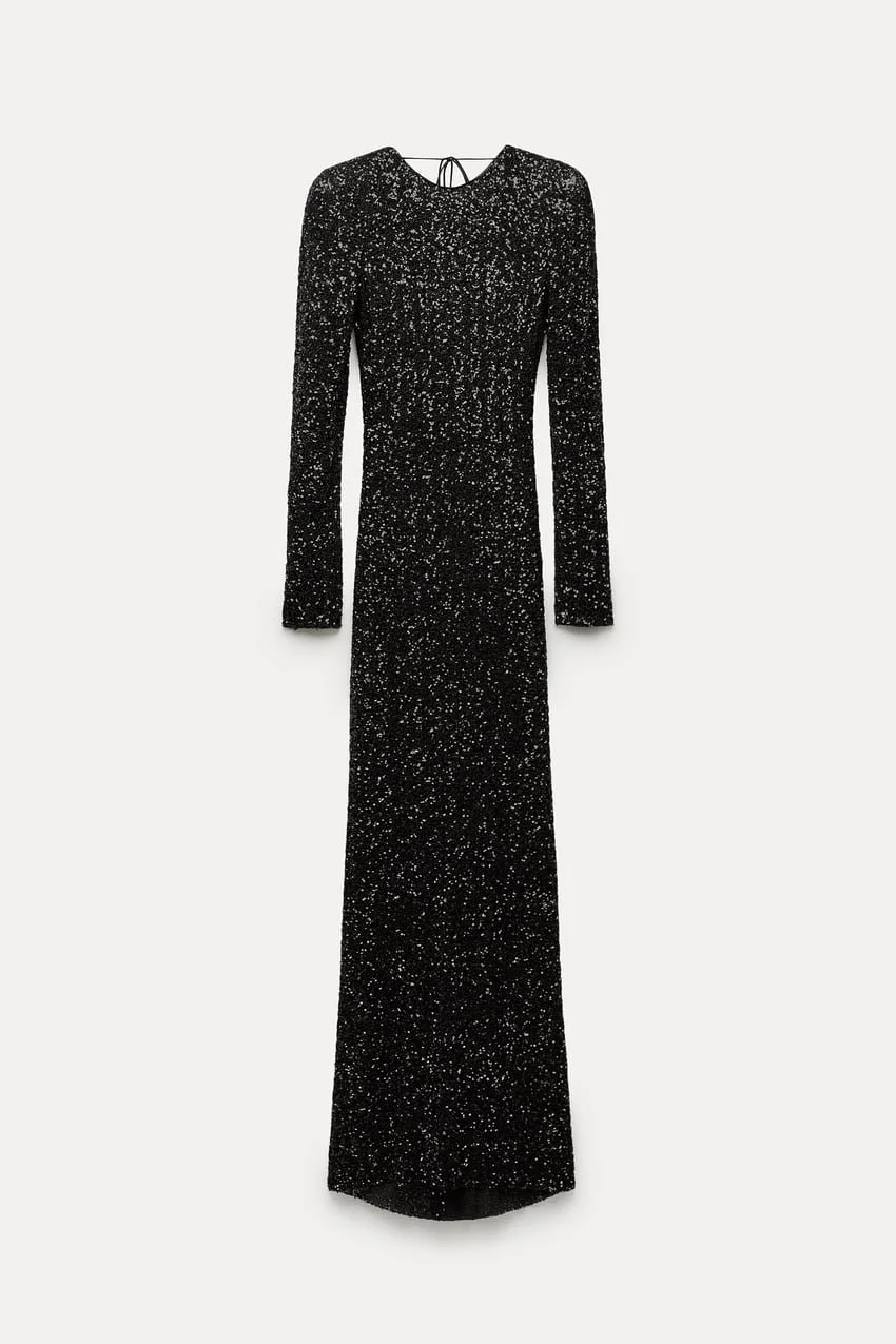 Zara Sequinned Long Dress