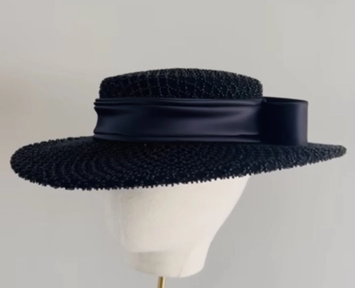 Jane Taylor Nete Boater Hat in Black