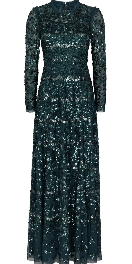 Needle & Thread Alicia Gown in Emerald Green