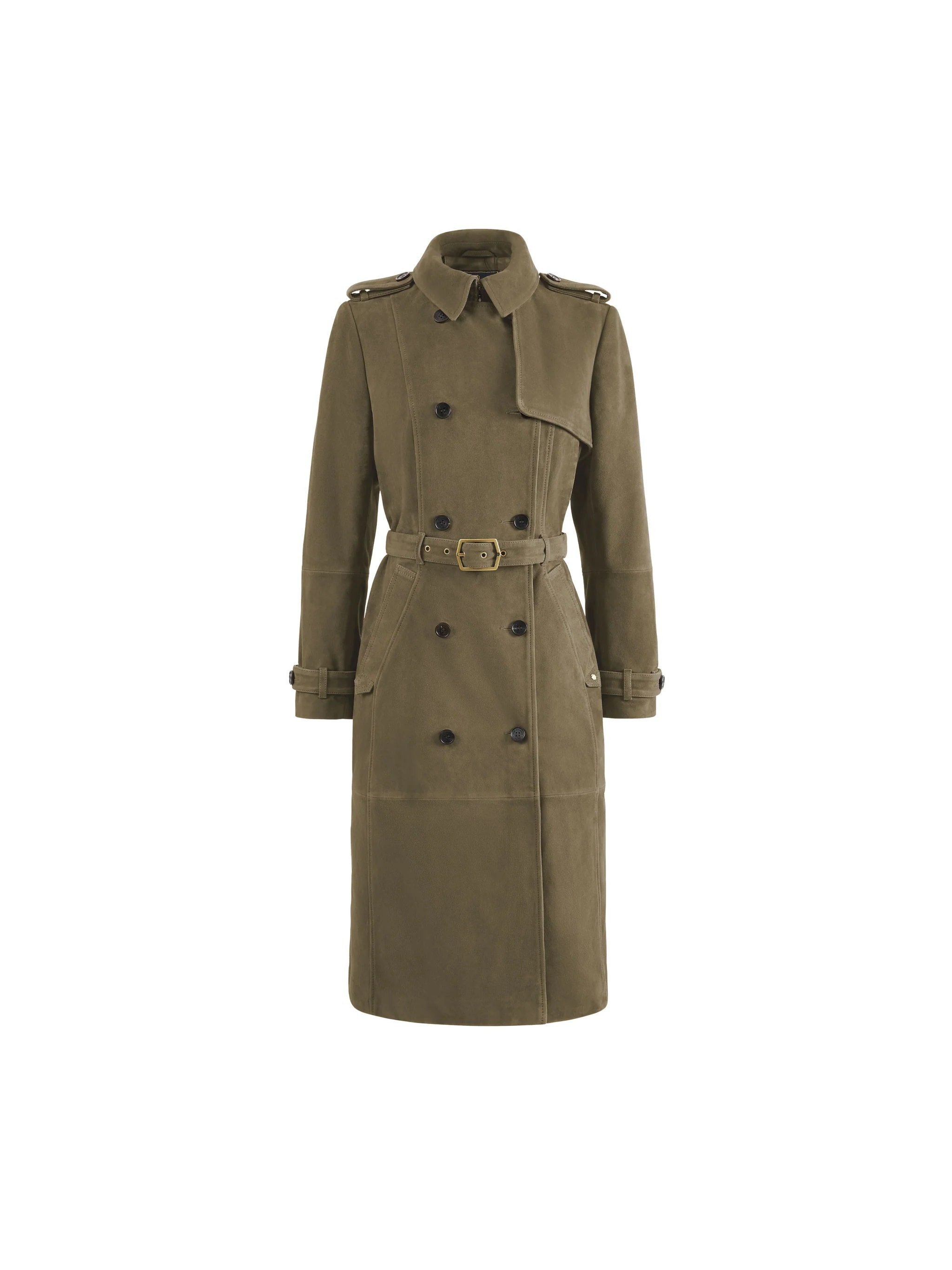 Fairfax & Favor The Frances Trench Coat in Khaki Suede.jpg