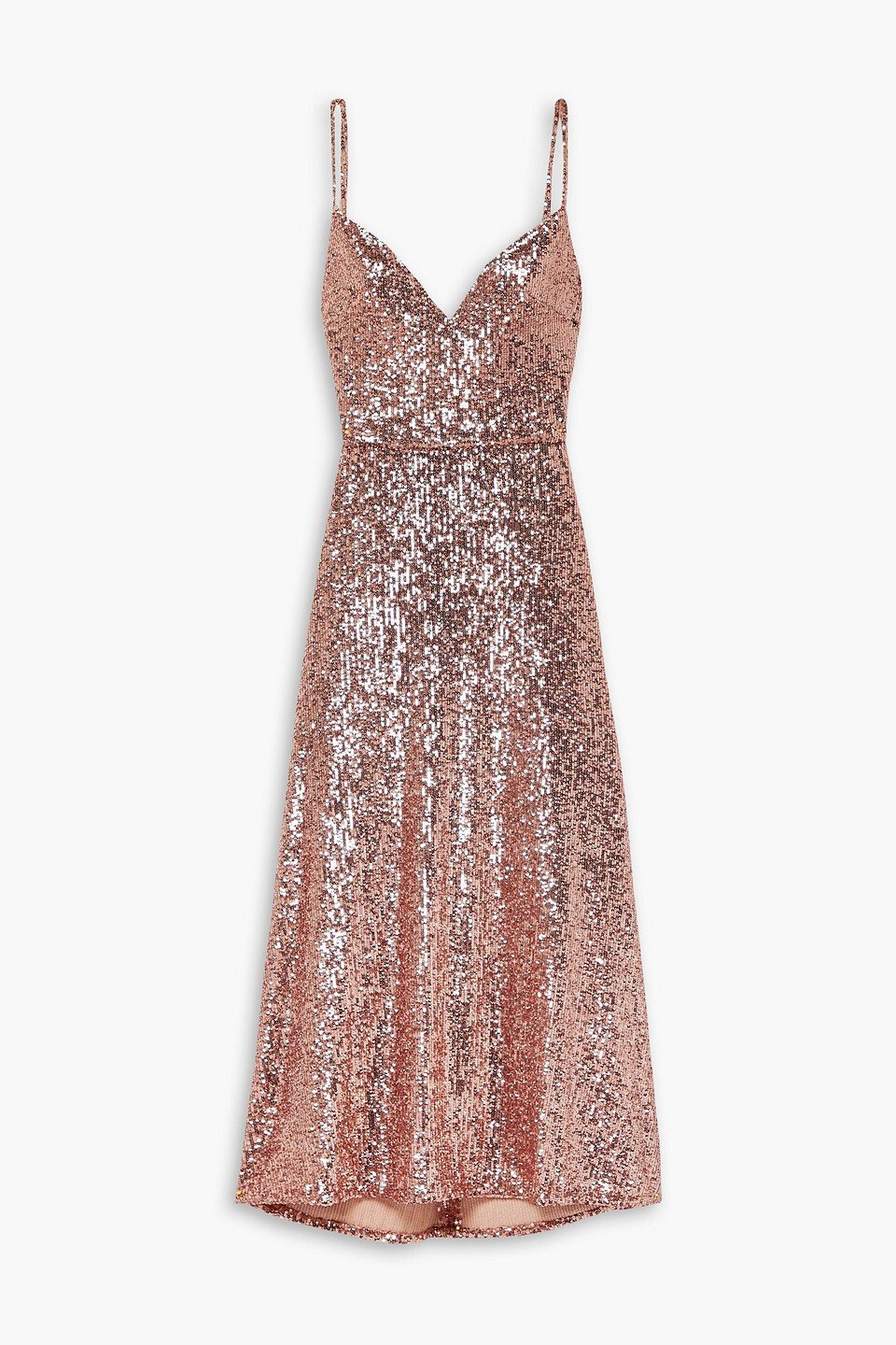 Monique Lhuillier Sequined Stretch-Tulle Midi Dress in Rose Gold.jpg