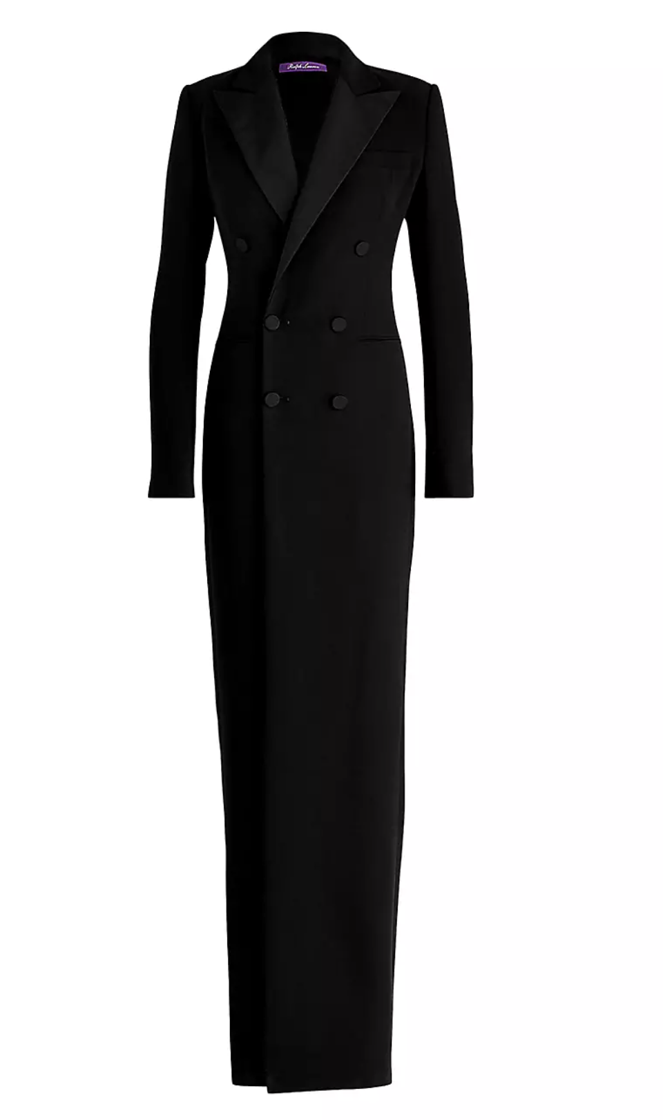 Ralph Lauren Kristian Silk Tuxedo Gown in Black — UFO No More