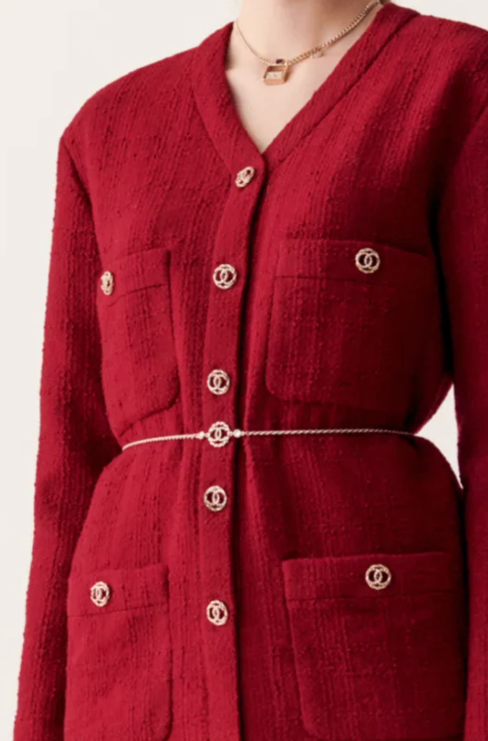 Chanel Wool Tweed Burgundy Jacket — UFO No More