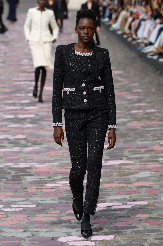 Chanel HC Sequin Wool Jacket with Contrast Trim