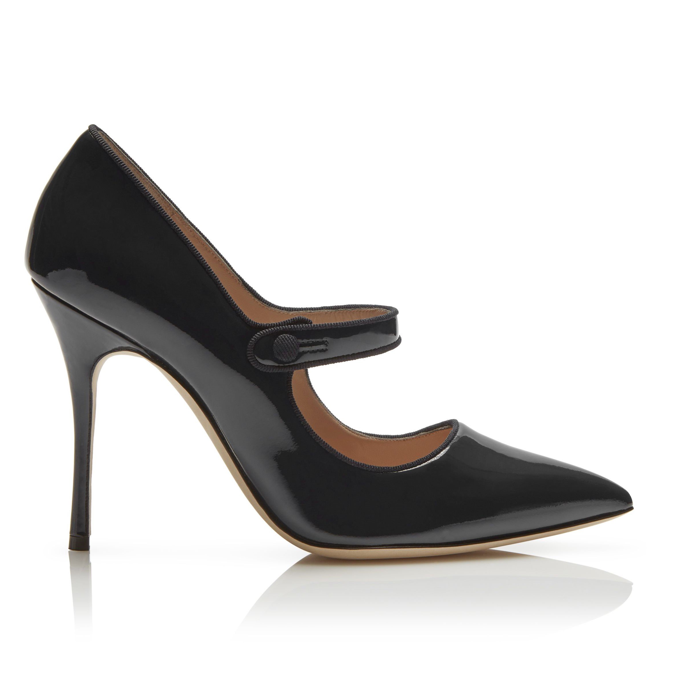 Manolo Blahnik Camparinew Pointed Toe Pumps in Black Patent Leather.jpg