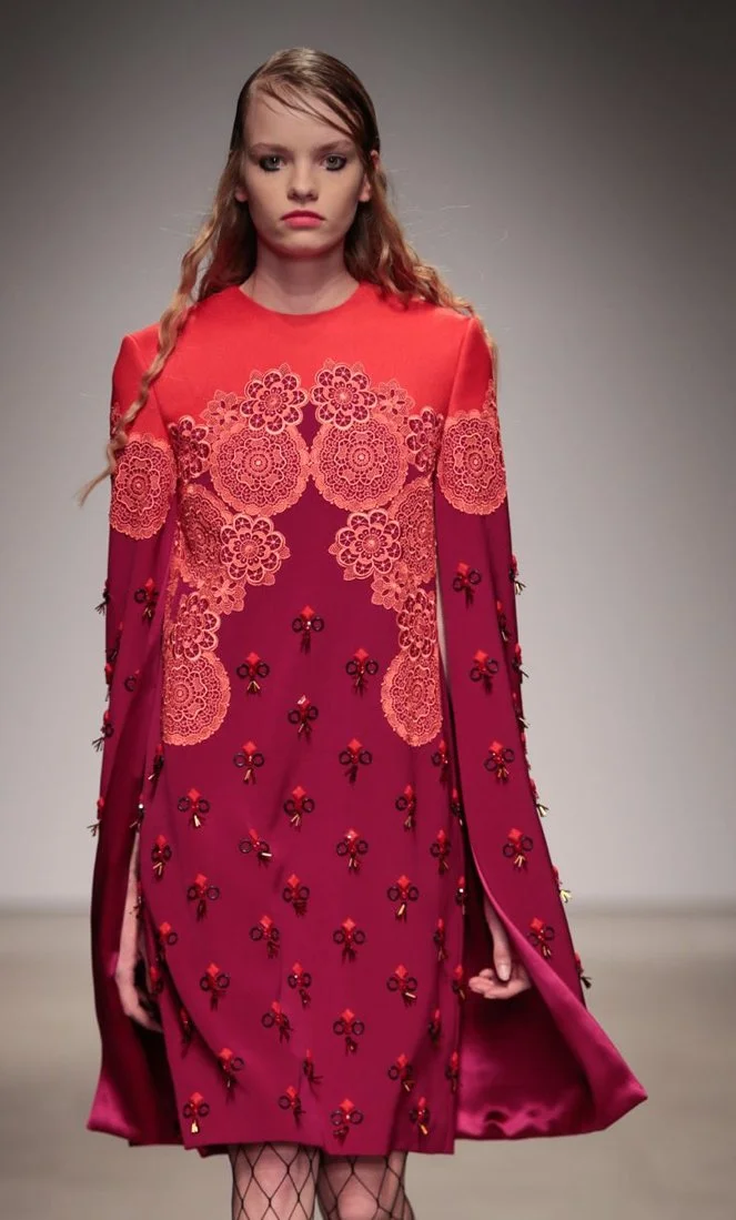 Claes Iversen Two-Tone Embroidered Sheath Dress